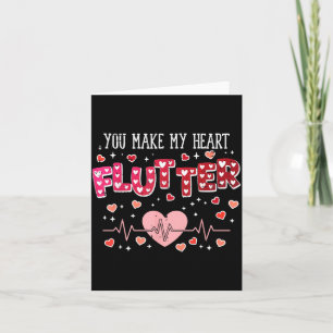 Valentines Day Cardiac Nurse Heart Flutter Women Card