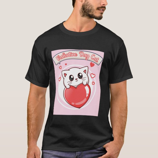 Valentines day cat Cat funny Long Sleeve T Shirt (Front)