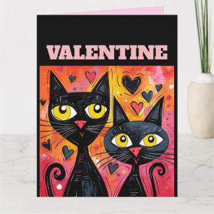VALENTINE'S DAY CAT CATS LOVE YOU GREETING CARD
