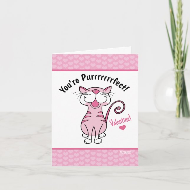 Valentine's Day Cat Cute Kitten You're Perfect  Note Card (Front)