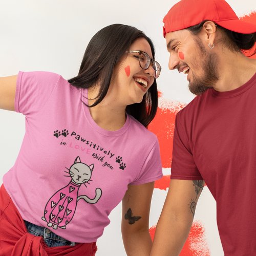 Valentines Day Cat Love Heart T_Shirt