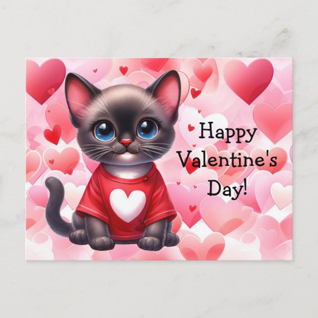 Valentine's Day Cat Postcard (Front)