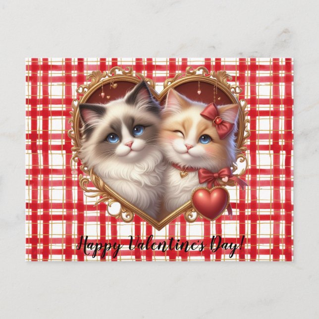 Valentine's Day Cat Postcard (Front)