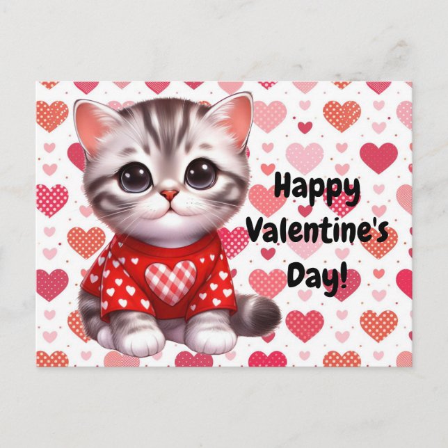 Valentine's Day Cat Postcard (Front)