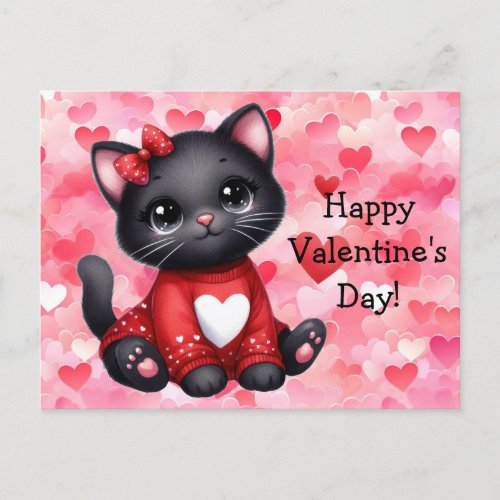Valentines Day Cat Postcard