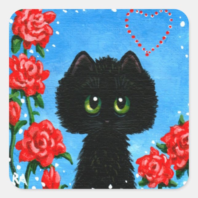 Valentine's Day Cat Stickers Creationarts (Front)