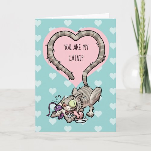 Valentines Day Catnip Mouse Toy Funny Cat Card