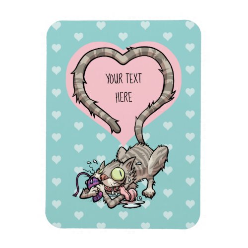 Valentines Day Catnip Mouse Toy Funny Cat Cartoon Magnet