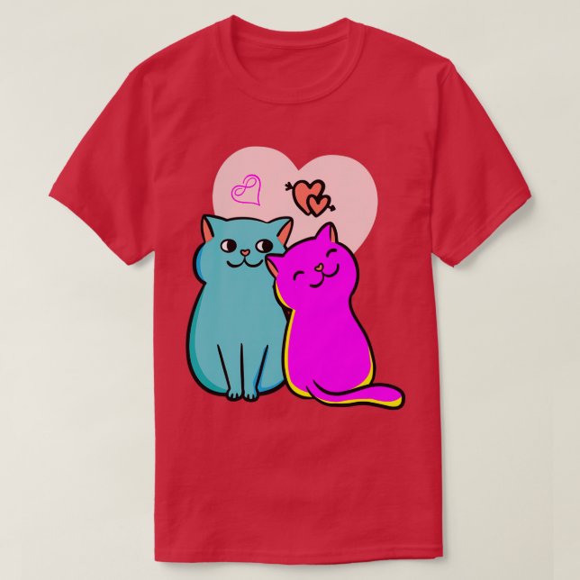 valentines day cats  (3) T-Shirt (Design Front)