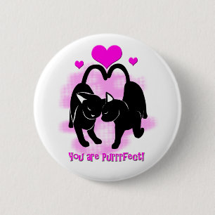 Valentines Day Cats Button