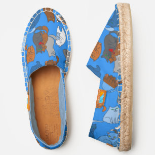 valentines day cats heart blue espadrilles