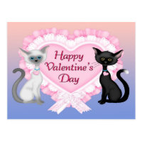 Valentine's Day Cats Postcard