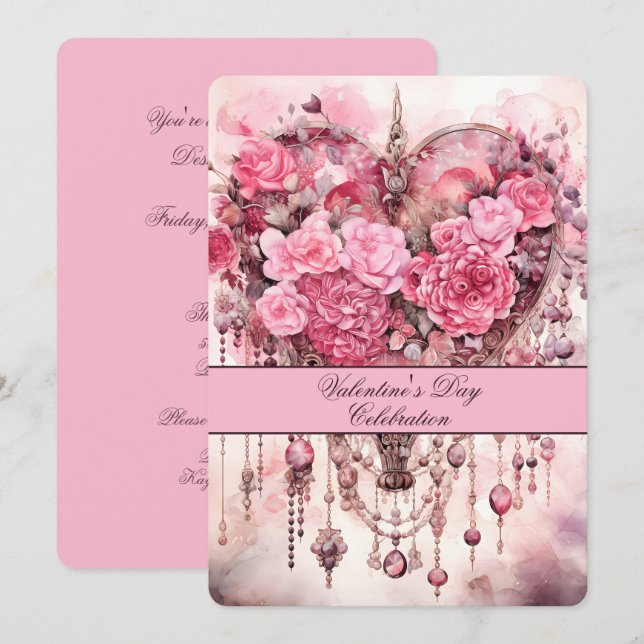 Valentine's Day Celebration Floral Heart Wreath (Front/Back)