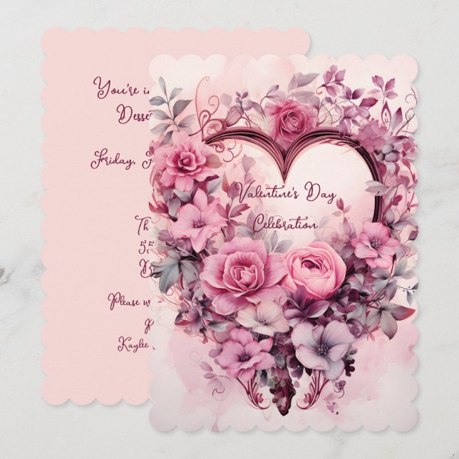 Valentine's Day Celebration Floral Heart Wreath (Front/Back)