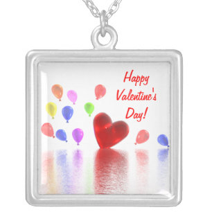 Valentines Day Celebration Silver Plated Necklace