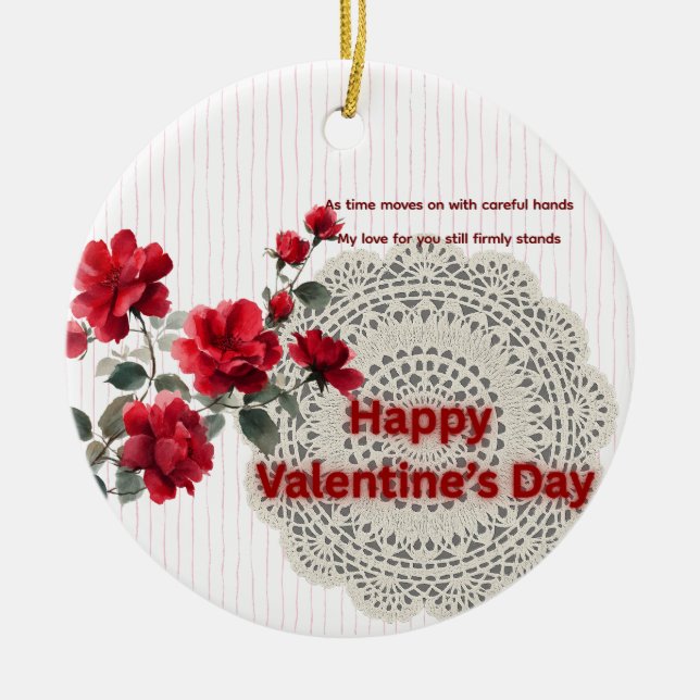 Valentine's Day Ceramic Ornament (Front)