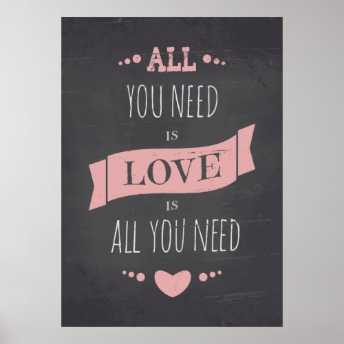 Valentines Day Chalkboard Style Poster