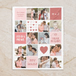 Valentine's Day Chic Couple Photo Collage Pink Fleece Blanket<br><div class="desc">Celebrate the special moments with your loved one with this simple, modern and minimalist Photo Collage design. This customizable picture collage design is perfect for creating a personalized and heartfelt gift featuring cherished moments, creating a visual journey of the precious memories you've shared. Great for birthday, wedding anniversary, Valentine's Day...</div>