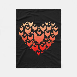 Valentines Day Chicken Heart Family Funny Chicken  Fleece Blanket