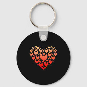 Valentines Day Chicken Heart Family Funny Chicken Keychain