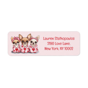 Valentines Day Chihuahua Dogs Label