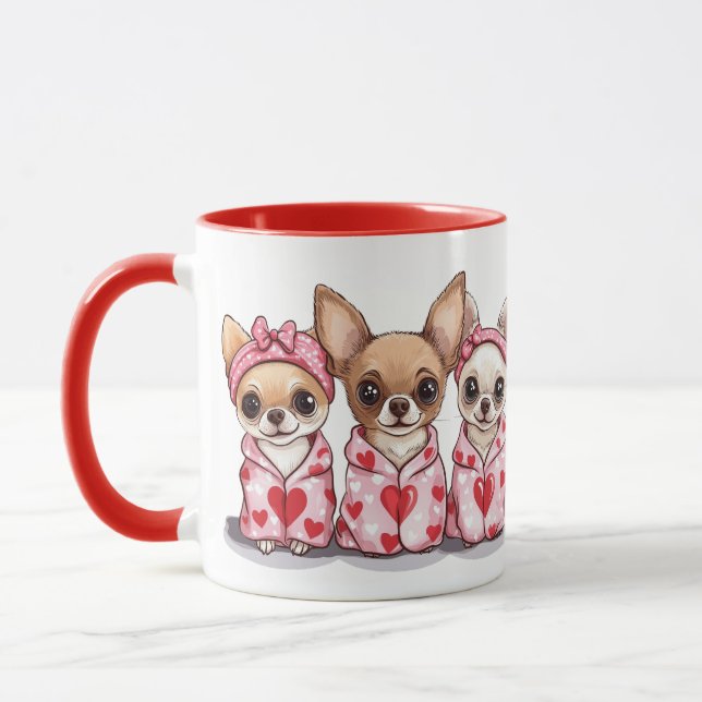 Valentines Day Chihuahua Dogs Mug (Left)