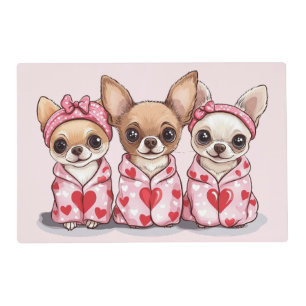 Valentines Day Chihuahua Dogs Placemat