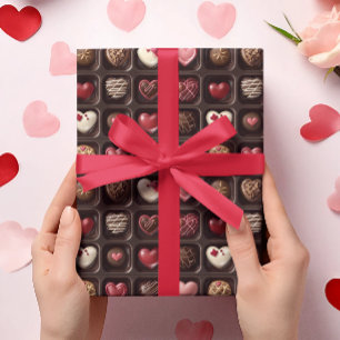 Valentine's Day Chocolate candy  Wrapping Paper