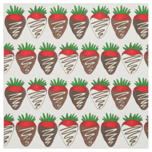 Valentines Day Chocolate Covered Strawberry Berry Fabric