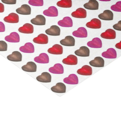 Valentines Day Chocolate Heart Pink Red Brown Tissue Paper