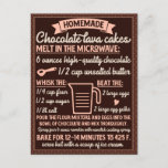 Valentine&#39;s Day  Chocolate Lava Cake Recipe Postcard