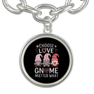Valentines Day Choose Love Gnome Matter What  Bracelet