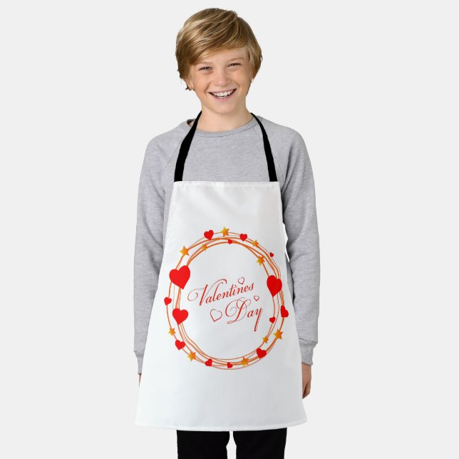 Valentine's Day Circle Design-25695 Apron (Worn)