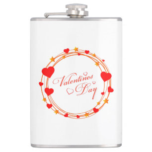 Valentine's Day Circle Design-25695 Flask