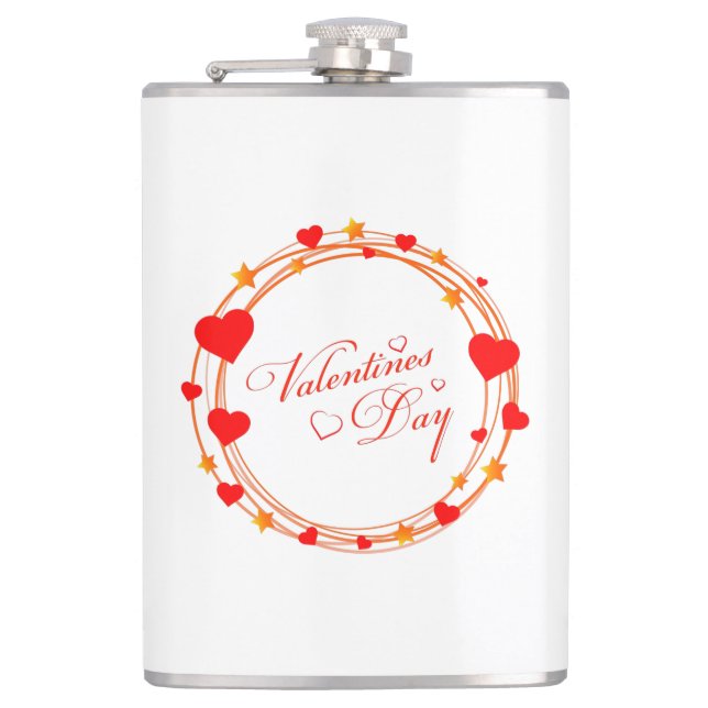 Valentine's Day Circle Design-25695 Flask (Front)