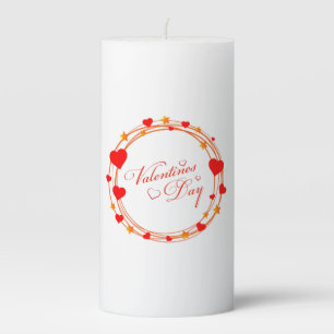 Valentine's Day Circle Design-25695 Pillar Candle