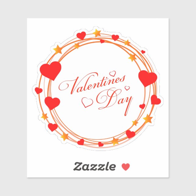 Valentine's Day Circle Design-25695 Sticker (Sheet)