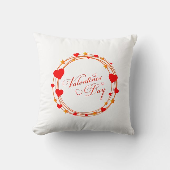 Valentine's Day Circle Design-25695 Throw Pillow (Front)