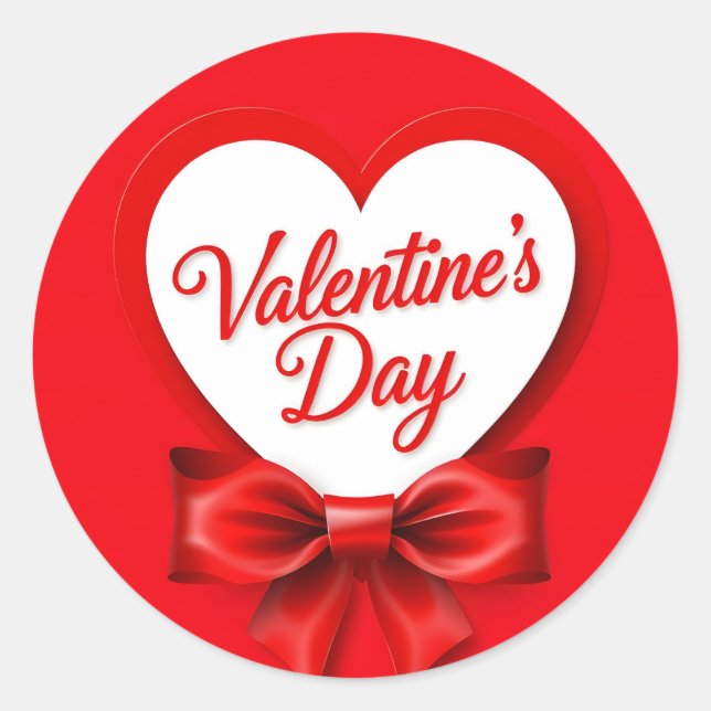 Valentine's Day Classic Round Sticker (Front)