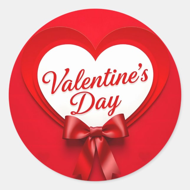 Valentine's Day Classic Round Sticker (Front)