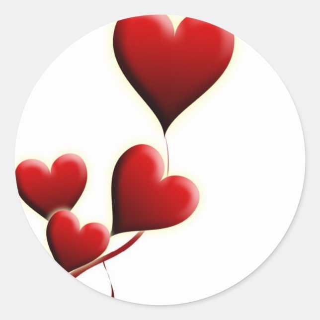 Valentine's Day Classic Round Sticker (Front)