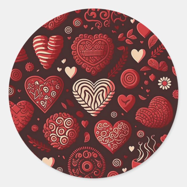 Valentines Day  Classic Round Sticker (Front)