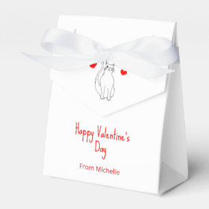 Valentine's Day Classroom Party Cute Cat Hearts  Favor Boxes
