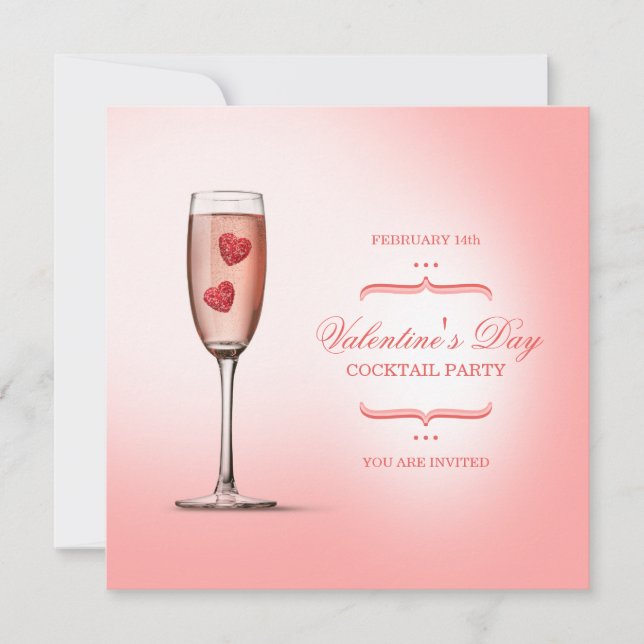 Valentine's Day Cocktail Party invitation (Front)