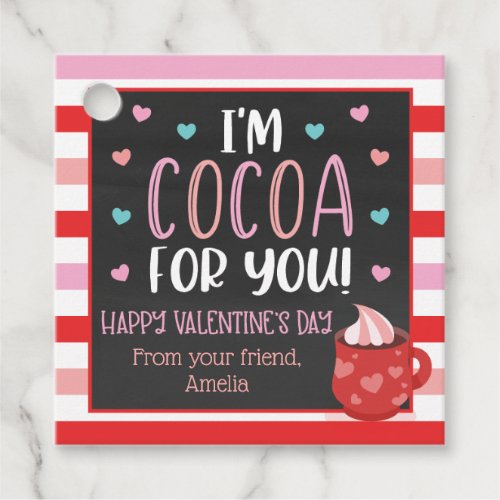 Valentines Day Cocoa For You Favor Tags