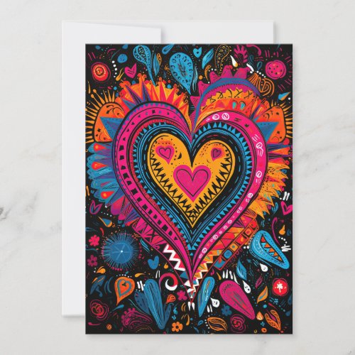 Valentines Day Colorful Hearts Digital Download Invitation