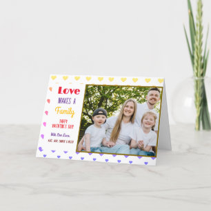 Valentine's Day Colorful Hearts Photo Family Name  Holiday Card