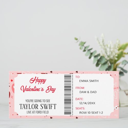 Valentines Day Concert Ticket Event For Him Her Invitation