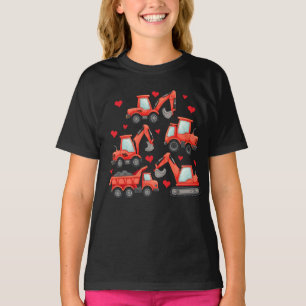 Valentines Day Construction Trucks T-Shirt