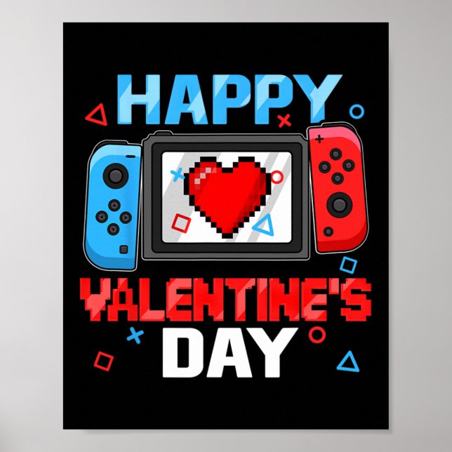Valentines Day Controller Video Game Heart Boy Tod Poster (Front)